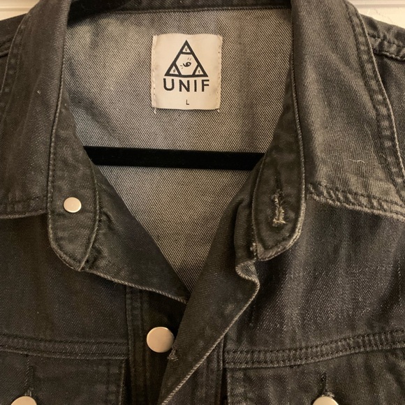 Unif Death Rows vintage black denim vest size Large - Picture 3 of 7